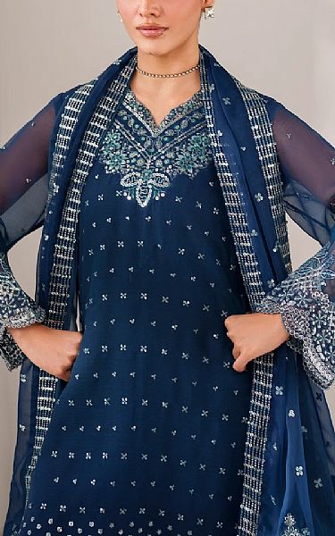 Xenia Navy Chiffon Suit | Pakistani Embroidered Chiffon Dresses USA- Image 3