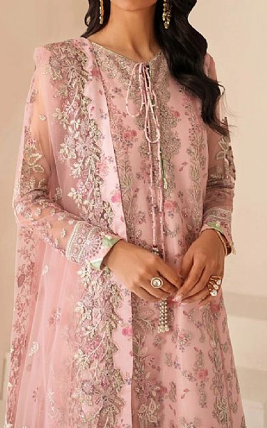 Xenia Pale Pink Net Suit | Pakistani Embroidered Chiffon Dresses USA- Image 2