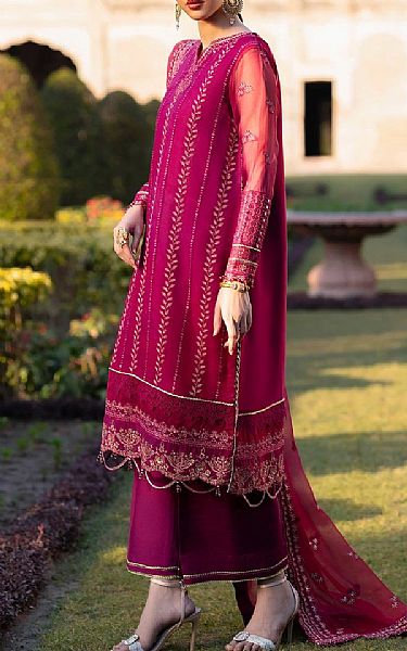 Xenia Hot Pink Chiffon Suit | Pakistani Embroidered Chiffon Dresses USA- Image 2