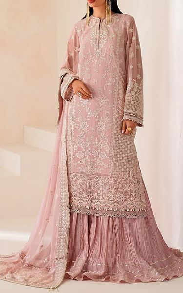 Xenia Light Pink Chiffon Suit | Pakistani Embroidered Chiffon Dresses USA- Image 1