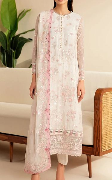 Xenia Off White Chiffon Suit | Pakistani Embroidered Chiffon Dresses USA- Image 1