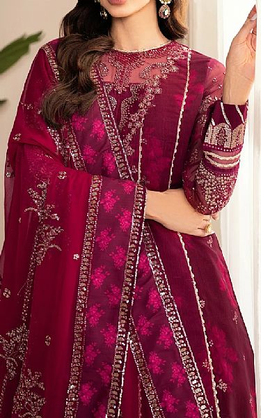 Xenia Wine Red Chiffon Suit | Pakistani Embroidered Chiffon Dresses USA- Image 3