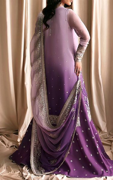 Zarif Purple Chiffon Suit | Pakistani Embroidered Chiffon Dresses USA- Image 3