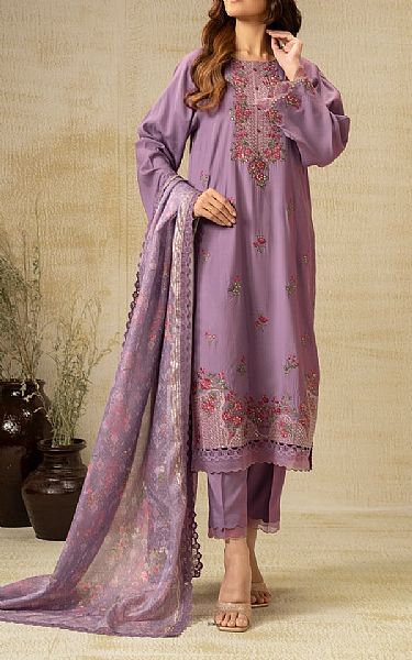 Zeen Lilac Raw Silk Suit | Pakistani Embroidered Chiffon Dresses USA- Image 1