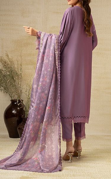 Zeen Lilac Raw Silk Suit | Pakistani Embroidered Chiffon Dresses USA- Image 2