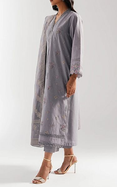 Zeen Warm Grey Net Suit | Pakistani Embroidered Chiffon Dresses USA- Image 2
