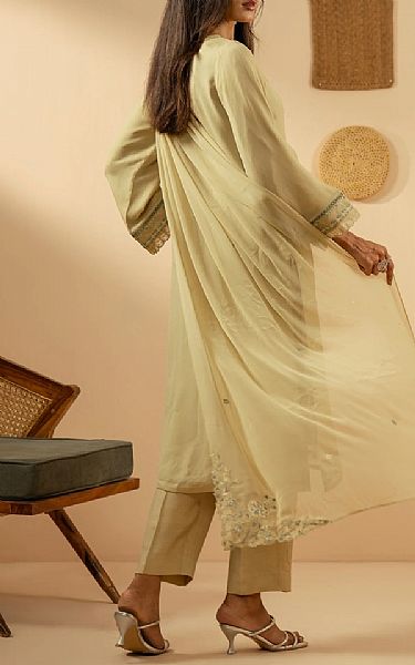 Zeen Beige Chiffon Suit | Pakistani Embroidered Chiffon Dresses USA- Image 2
