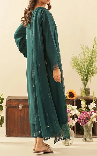 Zeen Teal Net Suit | Pakistani Embroidered Chiffon Dresses USA- Image 2