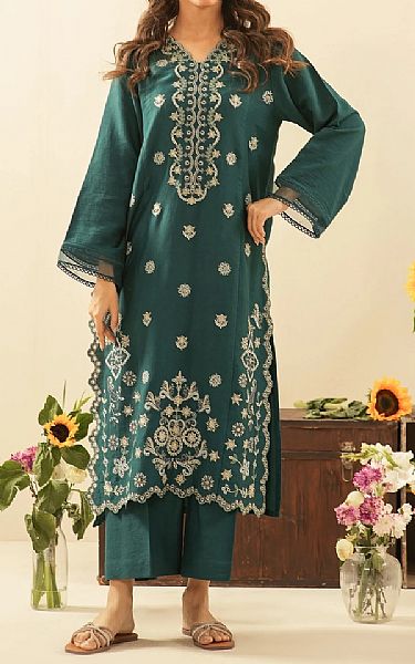 Zeen Teal Net Suit | Pakistani Embroidered Chiffon Dresses USA- Image 3