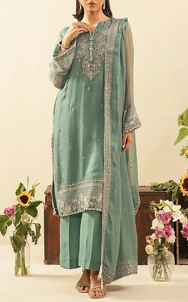 Zeen Summer Green Chiffon Suit | Pakistani Embroidered Chiffon Dresses USA- Image 1