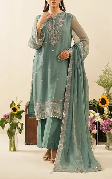 Zeen Summer Green Chiffon Suit | Pakistani Embroidered Chiffon Dresses USA- Image 2