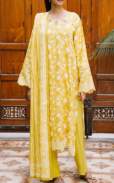 Zellbury Golden Yellow Viscose Suit (2 pcs) | Pakistani Winter Dresses in USA- Image 1