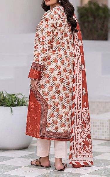 Zellbury Off White/Pale Carmine Khaddar Suit (2 pcs) | Pakistani Winter Dresses in USA- Image 2