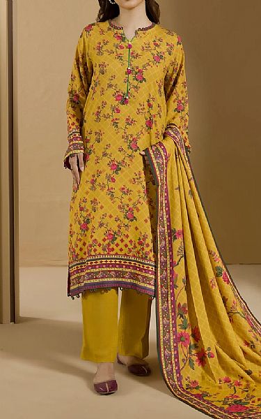Zellbury Mustard Viscose Suit (2 pcs) | Pakistani Winter Dresses in USA- Image 1