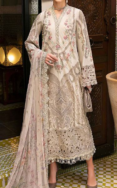 Zenia Off-white Lawn Suit | Pakistani Lawn Dress in USA- Image 1