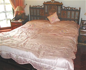  Light Pink Silk Bed Cover | Pakistani Dresses in USA- Image 1