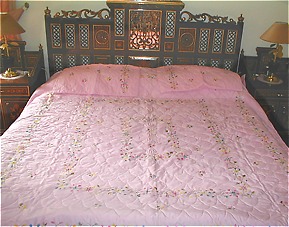  Pink Wash-n-wear Bed Cover | Pakistani Dresses in USA- Image 1