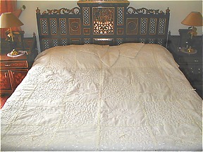  Off White Chicken Bed Cover | Pakistani Dresses in USA- Image 1