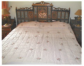  White Wash-n-Wear Bed Cover | Pakistani Dresses in USA- Image 1