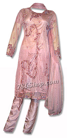  Pink Net Suit  | Pakistani Dresses in USA- Image 1