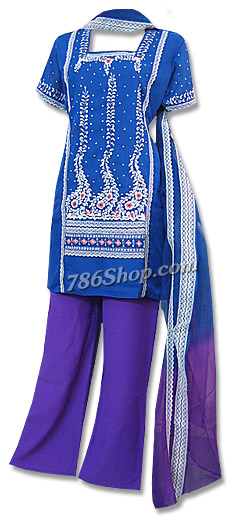  Blue Georgette Suit | Pakistani Dresses in USA- Image 1