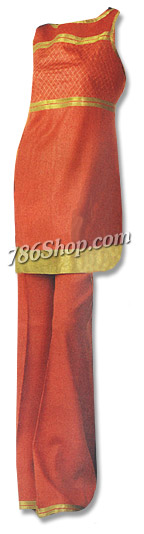  Rust Orange Georgette Trouser Suit | Pakistani Dresses in USA- Image 1