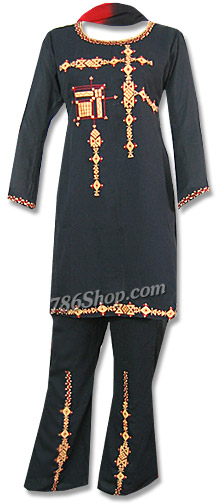  Black Georgette Trouser Suit | Pakistani Dresses in USA- Image 1