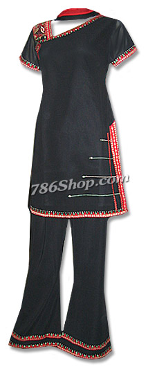  Black Georgette Trouser Suit | Pakistani Dresses in USA- Image 1