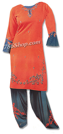  Orange Georgette Suit | Pakistani Dresses in USA- Image 1
