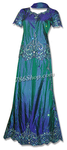  Katan Silk Lehnga | Pakistani Wedding Dresses- Image 1
