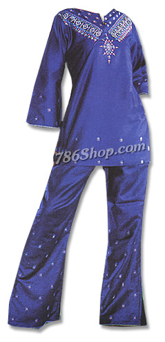  Blue Georgette Trouser Suit | Pakistani Dresses in USA- Image 1