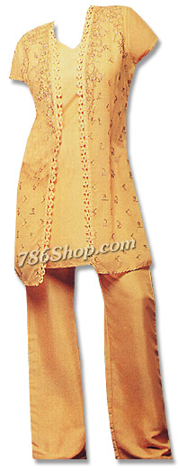 Mustard Chiffon Trouser Suit | Pakistani Dresses in USA