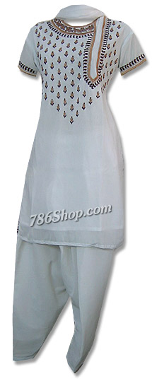  White Chiffon Suit | Pakistani Dresses in USA- Image 1