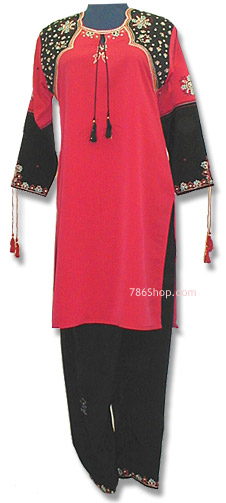  Red/Black Georgette Suit | Pakistani Dresses in USA- Image 1