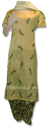  Pale Green Cotton Suit | Pakistani Dresses in USA- Image 1