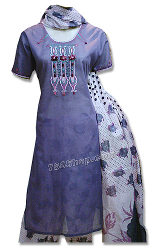  Purple Cotton Suit  | Pakistani Dresses in USA- Image 1