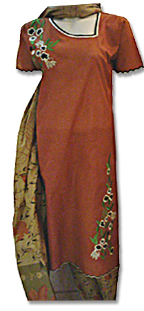  Maroon Cotton Suit  | Pakistani Dresses in USA- Image 1