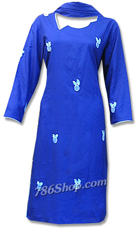  Royal Blue Marina Suit | Pakistani Dresses in USA- Image 1