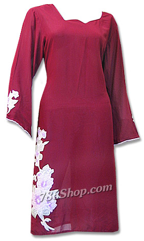  Maroon Marina Suit | Pakistani Dresses in USA- Image 1
