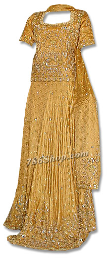  Mustard Jamawar Lehnga | Pakistani Wedding Dresses USA- Image 1