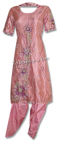  Peach Organza Suit | Pakistani Dresses in USA- Image 1