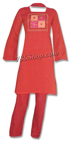  Rust Khaddar Trouser Suit | Pakistani Dresses in USA- Image 1