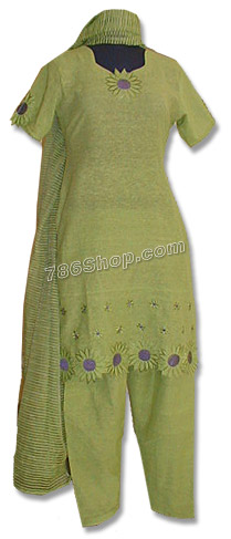  Parrot Green Khaddar Suit | Pakistani Dresses in USA- Image 1