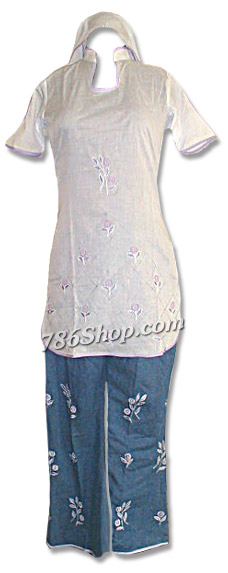  Cotton/Jean Trouser Suit | Pakistani Dresses in USA- Image 1