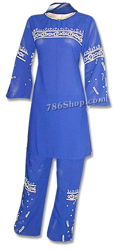  Blue Georgette Trouser Suit | Pakistani Dresses in USA- Image 1