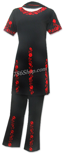  Black Georgette Trouser Suit | Pakistani Dresses in USA- Image 1