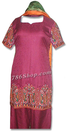  Maroon Jamawar Suit  | Pakistani Dresses in USA- Image 1