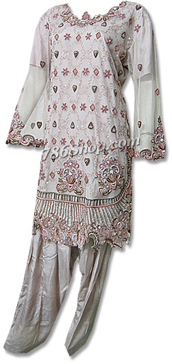  Light Brown Net Suit  | Pakistani Dresses in USA- Image 1