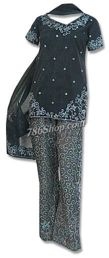  Black Tissue/moonlight  Suit | Pakistani Dresses in USA- Image 1