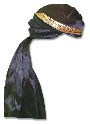  Silk Turban - Black | Pakistani Dresses in USA- Image 1